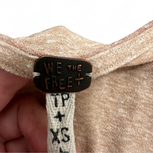 Free People Women's New Cloud Nine Drapey Boxy Color block Style Top Sz XS - Picture 5 of 6